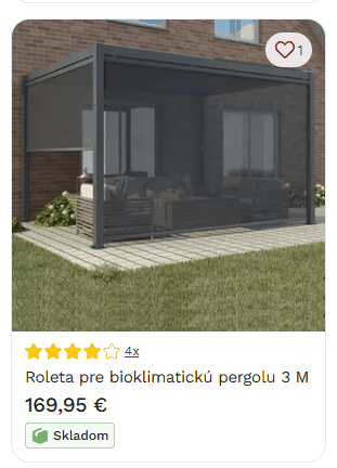 Roleta pre bioklimatickú pergolu z Holandska