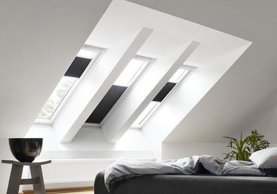 Interiérové plisované rolety FHC tri okná